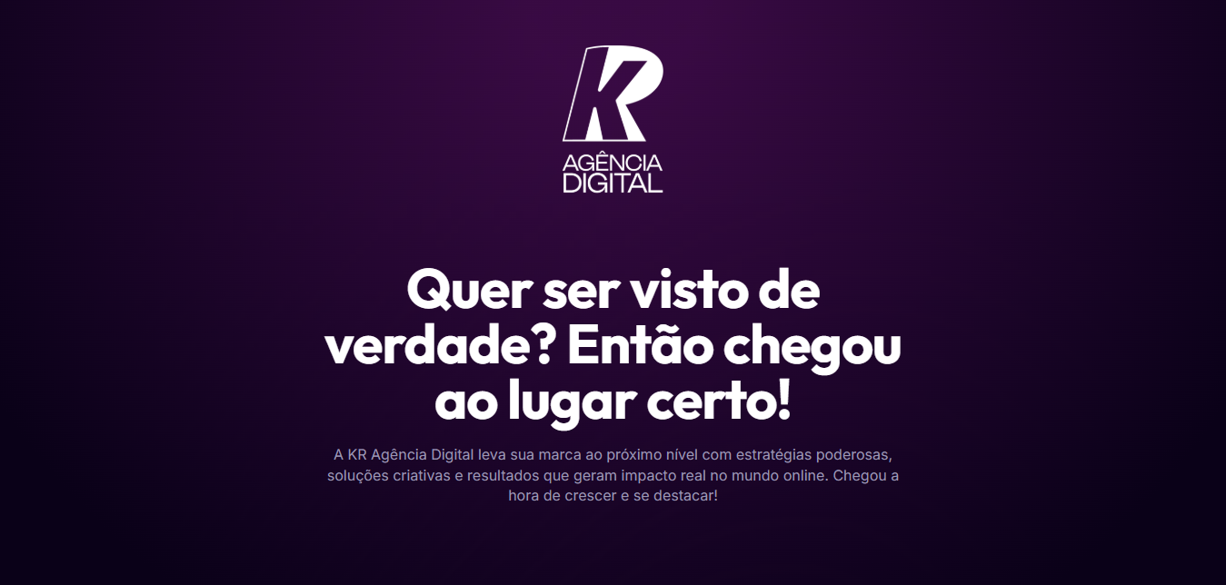 Landing Page KR Agência